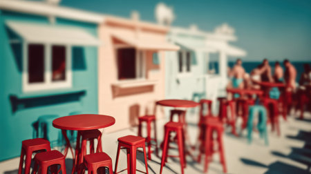 Beach bar background for social and entertainment themes.の素材