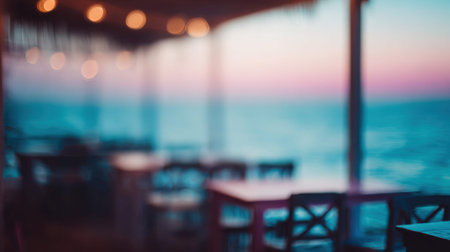 Blurred beach bar background for summer advertising.の素材
