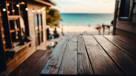 Minimal blurred beach bar background for advertising.の素材