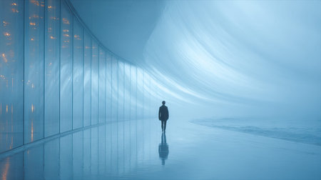 Fragmented identity concept illustrating loss of self coherence and internal instability.の素材