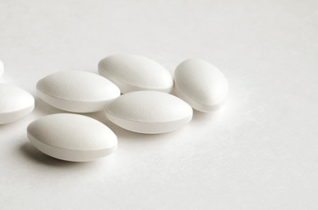 The sleeping pills are on the table. close-upの写真素材