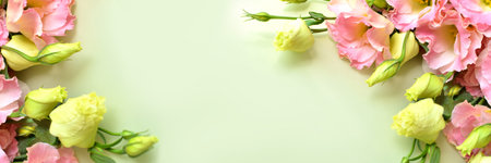 The bud of the eustoma flower. Close-up, soft focus. Banner