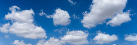 Cumulus clouds on the blue sky. natural background. Webbanner