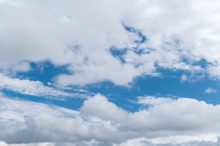 Cumulus clouds on the blue sky. natural background