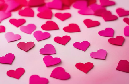 Background with bright voluminous hearts. Suitable for Valentine's Day and Mother's Day. Generating By AI Technologyの素材
