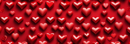 Background with bright voluminous hearts. Suitable for Valentine's Day and Mother's Day. Banner. Generating By AI Technologyの素材