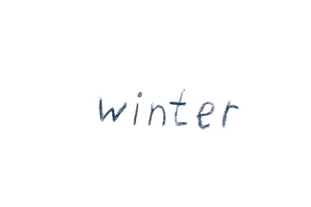 Handwritten word WINTER written by a child's handの写真素材