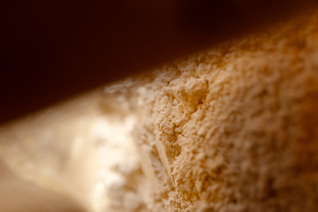 Flour, clay, white powder in paper packagingの写真素材