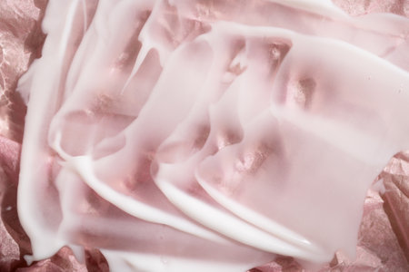 Cream smeared over white backgroundの写真素材