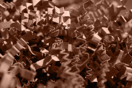 Background made from box filler. Wrapping paper in mocha mousse color