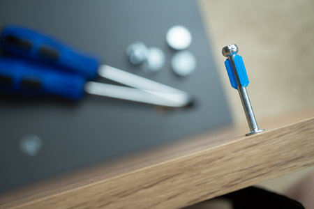 Hardware for furniture in the mounting holeの写真素材