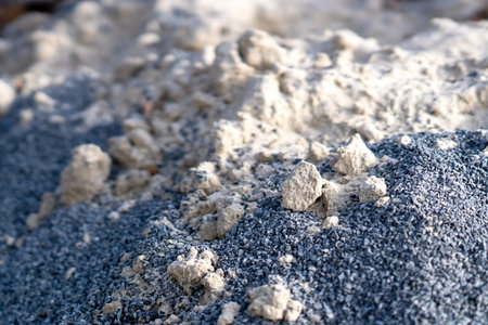 Large hills and piles of sand, gravel, crushed stoneの写真素材