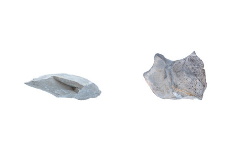Collection different rocks isolated on white background