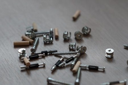 Hardware for furniture in the mounting holeの写真素材