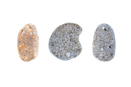Collection different rocks isolated on white backgroundの写真素材