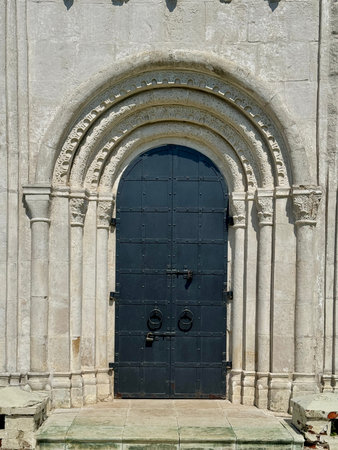 Vladimir region, Bogolyubovo, July 4, 2025, doors of the Church of the Intercession on the Nerl....