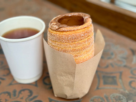 sweet trdelnik with nutella. High quality photoの写真素材
