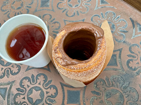 sweet trdelnik with nutella. High quality photoの写真素材