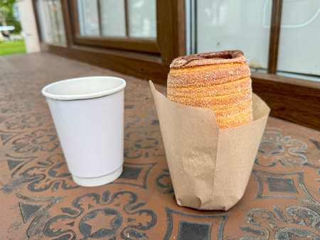 sweet trdelnik with nutella. High quality photoの写真素材