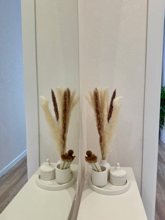 White dressing table in a modern and stylish interior. High quality photoの写真素材