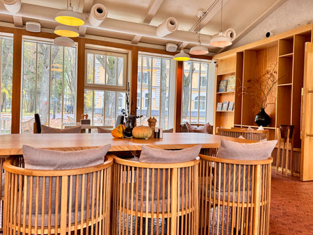 modern interior of the restaurant. High quality photoの写真素材