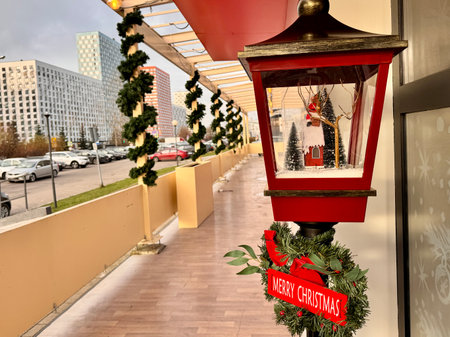 beautiful New Year street decoration. High quality photoの写真素材