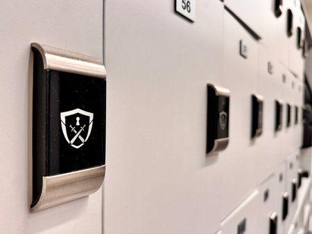 Individual lockers, lockable with a key. High quality photo