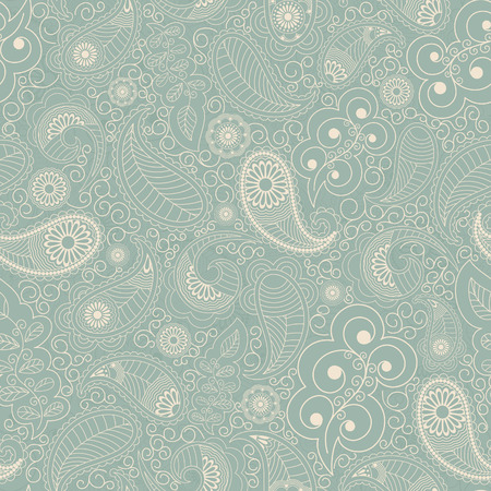 Seamless background of green of flowersのイラスト素材
