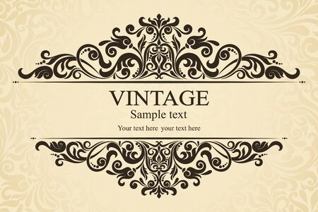 Invitation cards in an old-style goldのイラスト素材