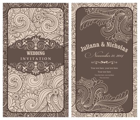 Greeting Card with abstract style brown and beigeのイラスト素材