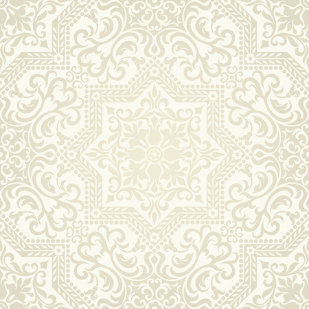 Seamless background beige color in the style of Damascus.のイラスト素材