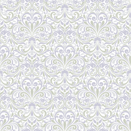 Seamless layout of light blue and green color in the style of Damascus. Pattern baroque.のイラスト素材