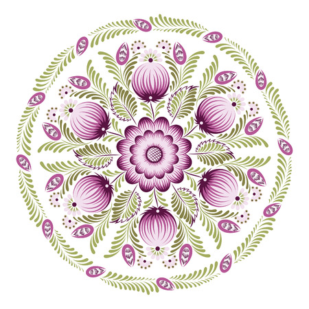 Ornament in the Slavic folk style. It can be used for wedding invitations, greeting cards, wallpaper, printing on the packaging paper, textiles.のイラスト素材