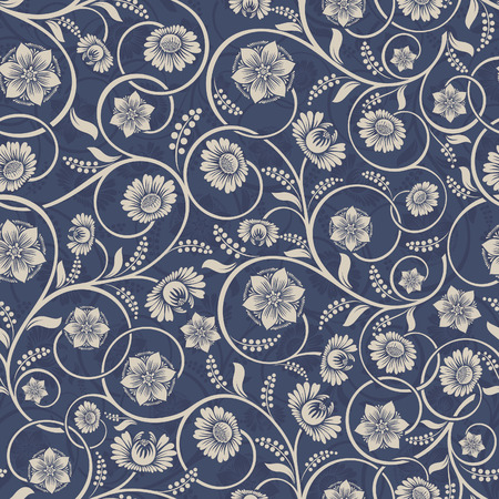 Seamless background in Damascus style. Vintage ornament. Use for wallpaper, printing on the packaging paper, textiles.のイラスト素材