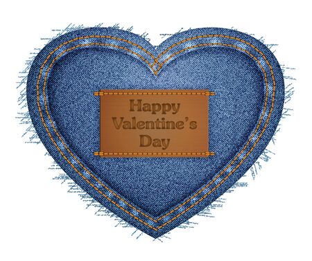 illustration of jeans heart blue for st. valentine dayのイラスト素材