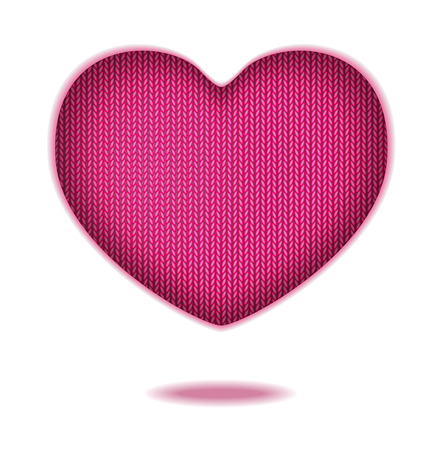 Print of pink wool heartのイラスト素材