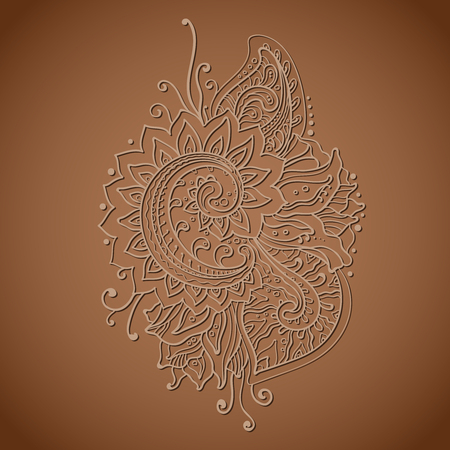 Traditional vector oriental floral ornament with a lot of detailsのイラスト素材