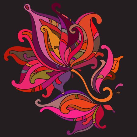 Beautiful vector colorful graphic flowerのイラスト素材