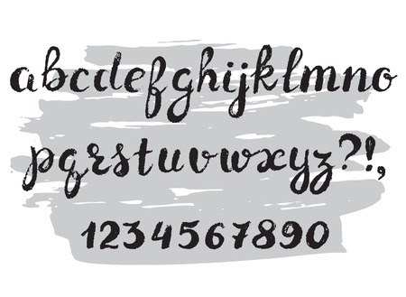 Handwritten vector alphabet. Grunge texture. Modern hand drawn alphabet. Isolated capital  letters.のイラスト素材