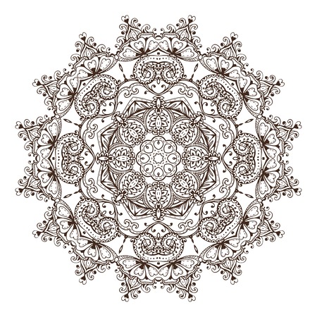 Vector mandala pattern of henna floral elements illustration.のイラスト素材