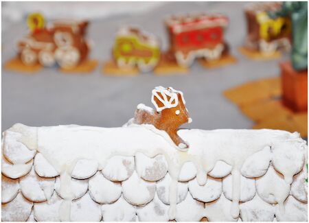 Lodge fragment from gingerbread and cookiesの写真素材