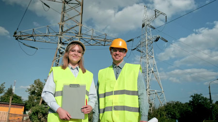Team of energy auditors posing for camera during on-site audit