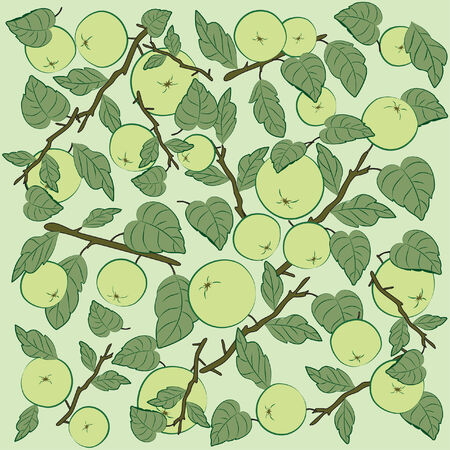 Vector background pattern with applesのイラスト素材