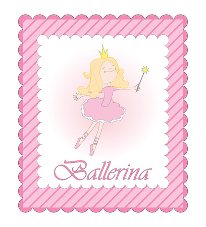  ballerina pink cardのイラスト素材
