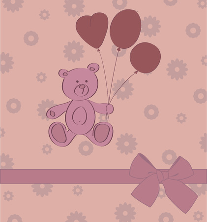 card with teddy bearのイラスト素材