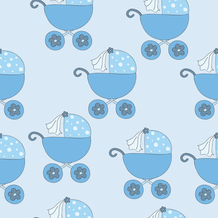 Seamless pattern with pram