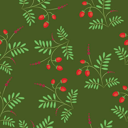 Seamless wallpaper with berriesのイラスト素材