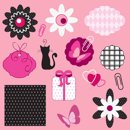 Vector fashion scrapbookingのイラスト素材