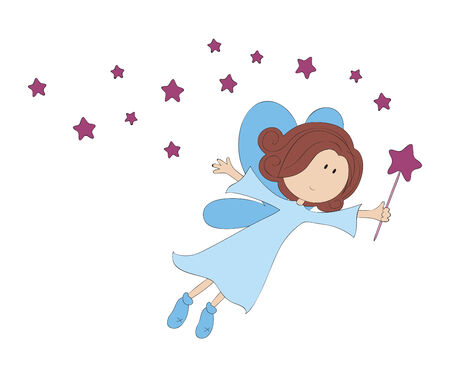 Illustration of flying angelのイラスト素材