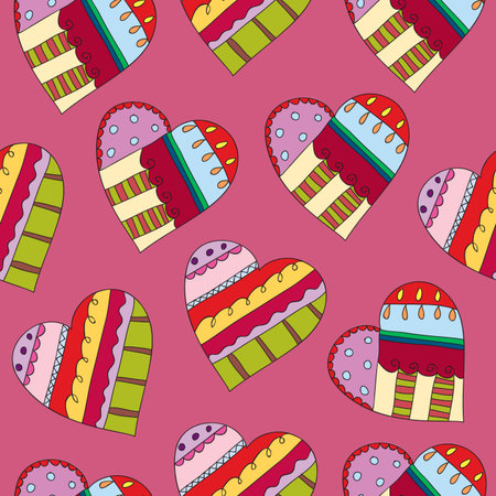 Seamless wallpaper pattern with hearts